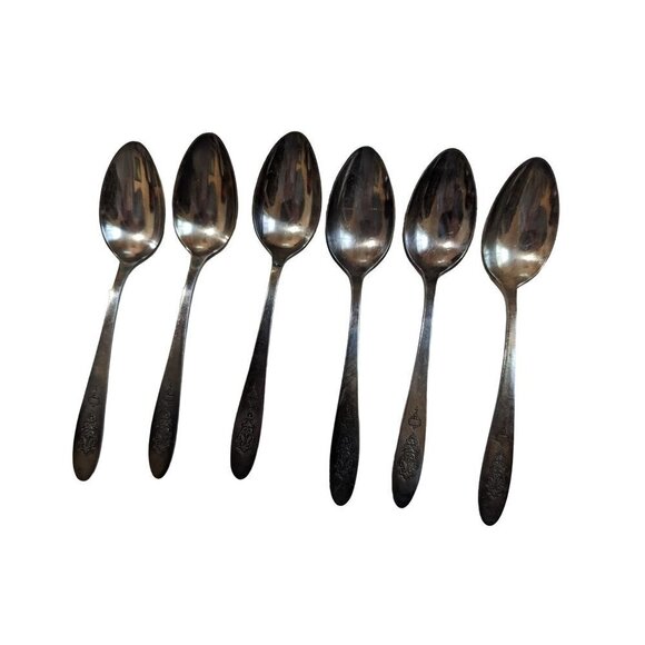 vintage Oneida Bird of Paradise 1923 Community silver plate  Teaspoons set of  6 - Picture 3 of 9